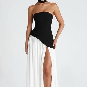 MALIYAH MAXI DRESS - BLACK/WHITE